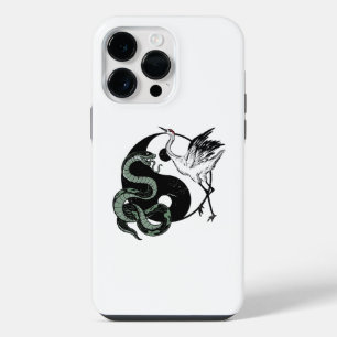 Coque Pour Pour iPhone 14 Pro Max Symbole du serpent et de la grue Yin yang