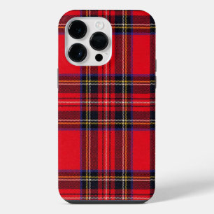 Coque Pour Pour iPhone 14 Pro Max tartan Royal Stewart rouge noir carreaux