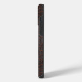 Coque Pour Pour iPhone 14 Pro Max Texture de faux marron imprimé crocodile (Côté gauche)