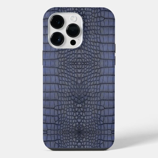 Coque Pour Pour iPhone 14 Pro Max Texture de l'alligator de cobalt (Verso)