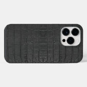 Coque Pour Pour iPhone 14 Pro Max Texture de l'alligator noir (Verso Horizontal)