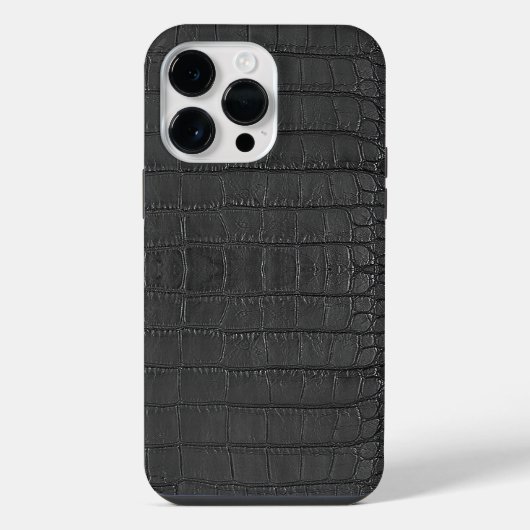 Coque Pour Pour iPhone 14 Pro Max Texture de l'alligator noir (Verso)