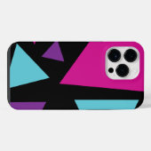 Coque Pour Pour iPhone 14 Pro Max Triangles en rose, violet, bleu et noir (Verso Horizontal)