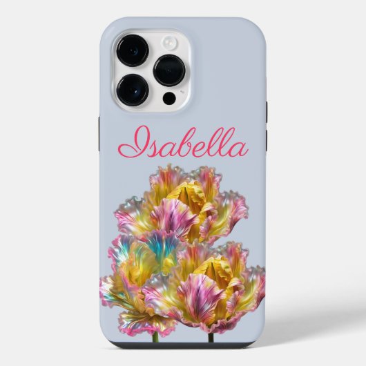 Coque Pour Pour iPhone 14 Pro Max Tulipe plissée holographique iridescente (Verso)