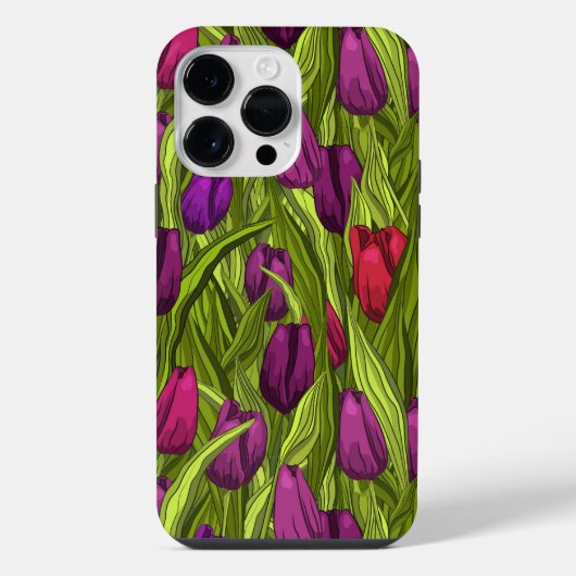 Coque Pour Pour iPhone 14 Pro Max Tulipes (Verso)