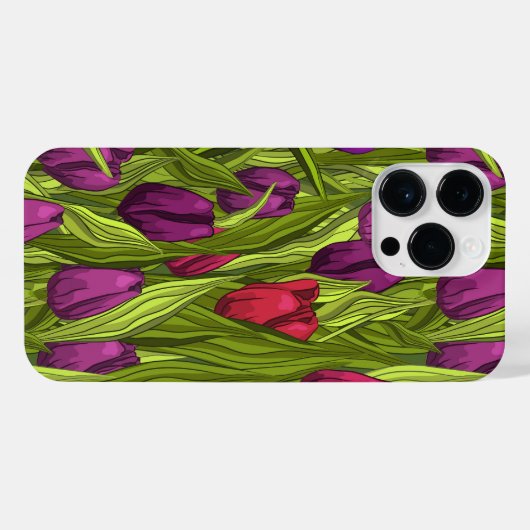 Coque Pour Pour iPhone 14 Pro Max Tulipes (Verso Horizontal)