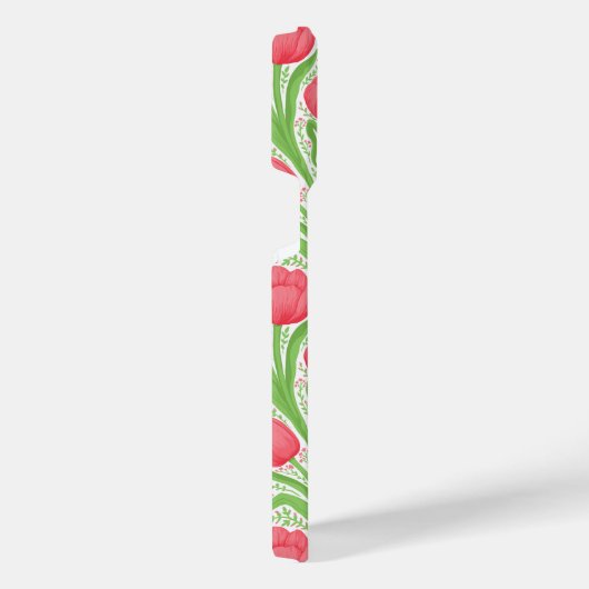 Coque Pour Pour iPhone 14 Pro Max Tulipes en rouge et vert (Côté droit)