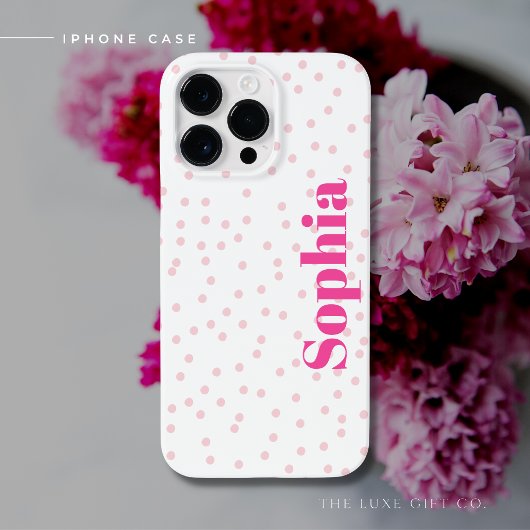 Coque Pour Pour iPhone 14 Pro Max Typographie moderne coque iphone rose avec nom