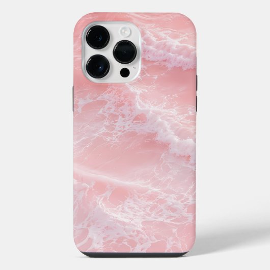 Coque Pour Pour iPhone 14 Pro Max Vagues de l'océan rose blush (Verso)