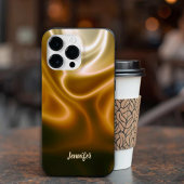 Coque Pour Pour iPhone 14 Pro Max Vagues dorées Nom