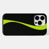 Coque Pour Pour iPhone 14 Pro Max Vagues simples 2 en vert citron et noir (Verso Horizontal)