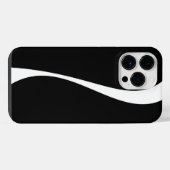 Coque Pour Pour iPhone 14 Pro Max Vagues simples 2 - Noir et blanc (Verso Horizontal)