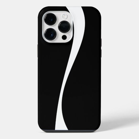 Coque Pour Pour iPhone 14 Pro Max Vagues simples 2 - Noir et blanc (Verso)