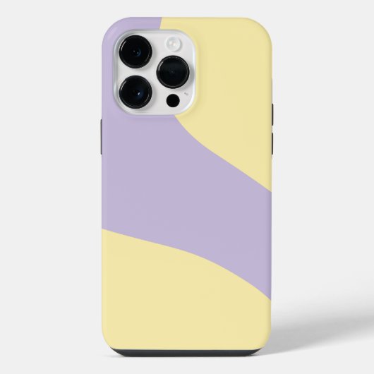 Coque Pour Pour iPhone 14 Pro Max Vagues simples en jaune pastel et violet (Verso)