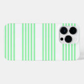 Coque Pour Pour iPhone 14 Pro Max Vert et blanc cinq bandes motif (Verso Horizontal)