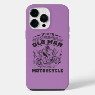Coque Pour Pour iPhone 14 Pro Max Vieil Homme Passion pour les motos, Drôle