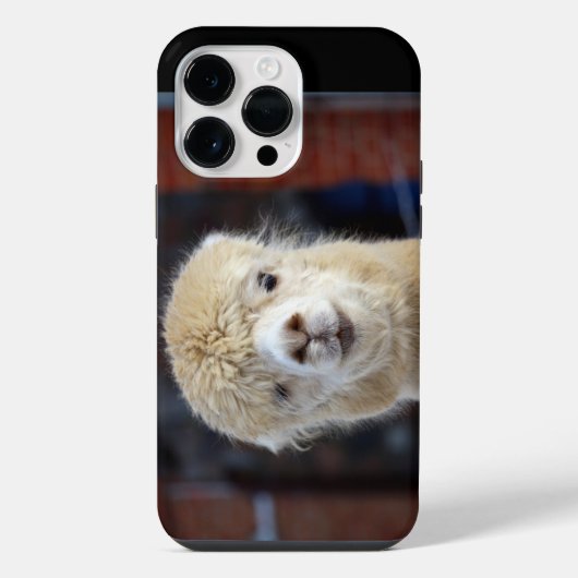 Coque Pour Pour iPhone 14 Pro Max Visage d'alpaca mignon (Verso)
