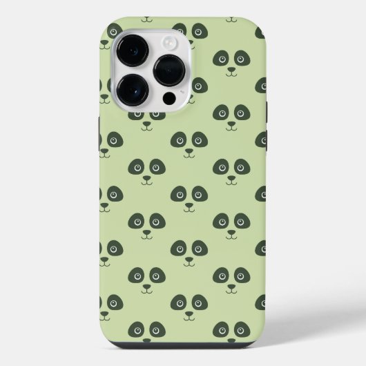 Coque Pour Pour iPhone 14 Pro Max Visage de panda mignon moderne vert clair  (Verso)