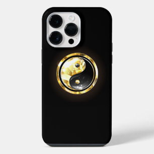 Coque Pour Pour iPhone 14 Pro Max Yin Yang or en noir