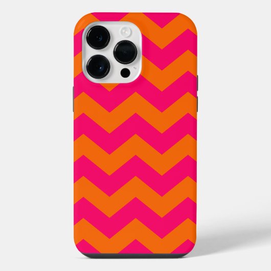 Coque Pour Pour iPhone 14 Pro Max Zigzag orange et rose (Verso)