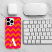 Coque Pour Pour iPhone 14 Pro Max Zigzag orange et rose