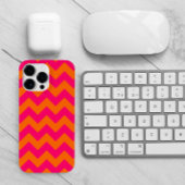Coque Pour Pour iPhone 14 Pro Max Zigzag orange et rose