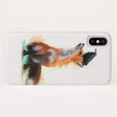 Coque pour smartphone, renard et corbeau. (Dos (Horizontal))