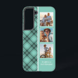 Coque Samsung Galaxy 3 Photo Preppy Plaid Modern Girl Nom Personnalisé<br><div class="desc">3 Photo Preppy Plaid Modern Girly Personnalisé Nom Smartphone Samsung Galaxy Phone Case dispose de 3 de vos photos préférées avec votre nom personnalisé sur un motif plaid vert preppy élégant. Parfait pour l'anniversaire,  Noël,  Fête des Mères,  soeur,  meilleure amie et plus encore. Conçu par © Evco Studio www.zazzle.com/store/evcostudio</div>