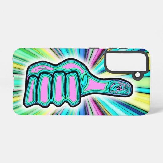 Coque Samsung Galaxy A-Ok psychédélique pouce dessus ! (Verso Horizontal)