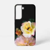 Coque Samsung Galaxy Abeille sur roses rose jaune Fleurs (Verso)