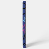 Coque Samsung Galaxy Abstract Hand-Drawn Scribble Pattern on Blue (Côté gauche)