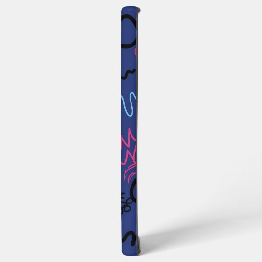 Coque Samsung Galaxy Abstract Hand-Drawn Scribble Pattern on Blue (Côté gauche)