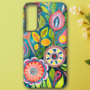 Coque Samsung Galaxy Abstrait Coloré Mandala Floral Aquarelle Artistiqu
