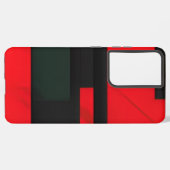 Coque Samsung Galaxy Abstrait géométrique rouge et noir (Côté gauche)