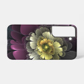 Coque Samsung Galaxy Abstrait Purpur moderne Khaki Gris Fleur fractale  (Verso Horizontal)