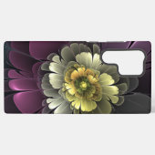 Coque Samsung Galaxy Abstrait Purpur moderne Khaki Gris Fleur fractale  (Verso Horizontal)