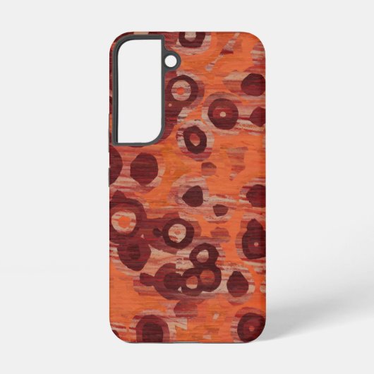 Coque Samsung Galaxy abstrait rouge et orange (Verso)