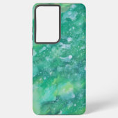 Coque Samsung Galaxy Abstrait vert et blanc (Verso)