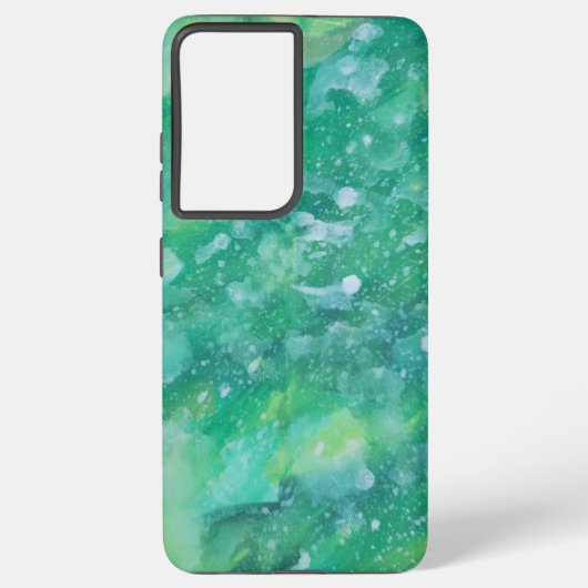 Coque Samsung Galaxy Abstrait vert et blanc (Verso)