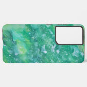 Coque Samsung Galaxy Abstrait vert et blanc (Côté gauche)