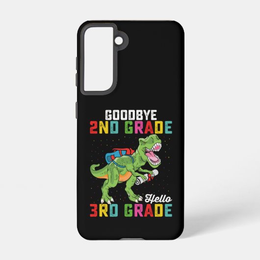 Coque Samsung Galaxy Adieu 2e année Bonjour 3e année T Rex Dinosaur (Verso)