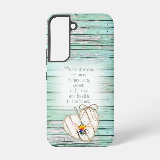 Coque Samsung Galaxy Adorable Green Wood Heart Rainbow Bee Scripture (Verso)