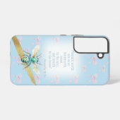 Coque Samsung Galaxy Adorable Pastel Blue Pink Bow Faith Turquoise Bee (Verso Horizontal)
