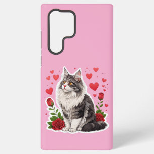 Coque Samsung Galaxy Adorable rose Kitten Samsung Galaxy S22 Ultra Phon