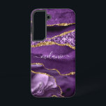 Coque Samsung Galaxy Agate Purple Gold Sparkly Marble Nom personnalisé<br><div class="desc">Samsung Galaxy Coques ou coques iphone avec Agate Violet violet Parties scintillant or Géode Nom personnalisé Marbre étincelant Anniversaire - Anniversaire ou Mariage Cadeau / Fournisseur - Ajouter votre nom - Texte ou supprimer - Faire votre cadeau téléphonique spécial - Redimensionner et déplacer ou supprimer et ajouter du texte /...</div>