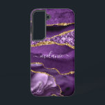 Coque Samsung Galaxy Agate Purple Gold Sparkly Marble Nom personnalisé<br><div class="desc">Samsung Galaxy Coques ou coques iphone avec Agate Violet violet Parties scintillant or Géode Nom personnalisé Marbre étincelant Anniversaire - Anniversaire ou Mariage Cadeau / Fournisseur - Ajouter votre nom - Texte ou supprimer - Faire votre cadeau téléphonique spécial - Redimensionner et déplacer ou supprimer et ajouter du texte /...</div>
