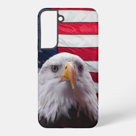 Coque Samsung Galaxy Aigle à tête blanche et drapeau américain (Verso)