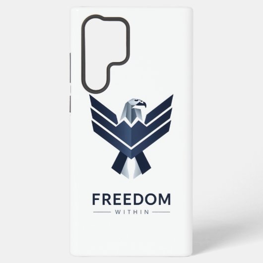 Coque Samsung Galaxy Aigle bleu stylisé "Liberté intérieure" (Verso)