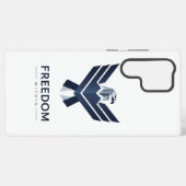 Coque Samsung Galaxy Aigle bleu stylisé "Liberté intérieure" (Verso Horizontal)
