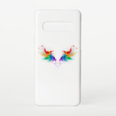Coque Samsung Galaxy Ailes fluffy arc-en-ciel (Dos)